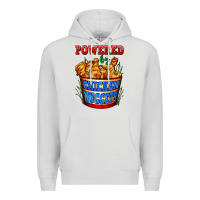 Dove Grey powered by chicken nuggets Premium Hoodie - AdoDesignShop