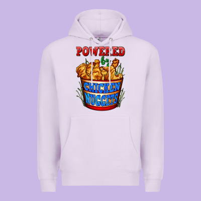 Powered By Chicken Nuggets Premium Hoodie Designed By Adodesignshop