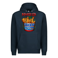 Navy powered by chicken nuggets Premium Hoodie - AdoDesignShop