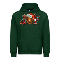 Forest Green joy christmas shaggy cow Urban Hoodie - Jasminsmagicworld