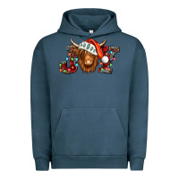Pigment Midnight Navy joy christmas shaggy cow Urban Hoodie - Jasminsmagicworld