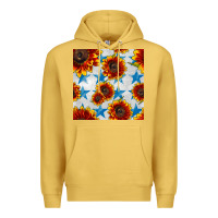 Antique Gold patriotic sunflowers and stars Premium Hoodie - BundleAndBundleShop