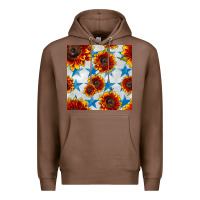 Chestnut patriotic sunflowers and stars Premium Hoodie - BundleAndBundleShop