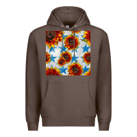 Coffee patriotic sunflowers and stars Premium Hoodie - BundleAndBundleShop
