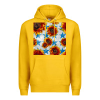 Lemon patriotic sunflowers and stars Premium Hoodie - BundleAndBundleShop