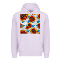 Lilac patriotic sunflowers and stars Premium Hoodie - BundleAndBundleShop