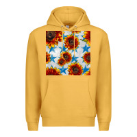 Mustard patriotic sunflowers and stars Premium Hoodie - BundleAndBundleShop