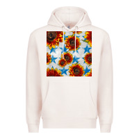 Pale Pink patriotic sunflowers and stars Premium Hoodie - BundleAndBundleShop