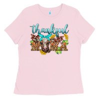Bubblegum Pink thankful mama cow Ladies Tee - BarkalooDesign