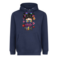 Navy hello pre k Heavyweight Hoodie - texasbilliewilder