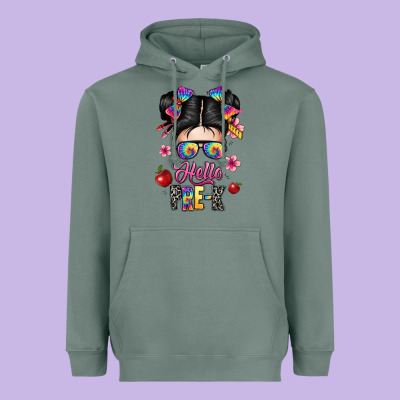 Hello Pre K Heavyweight Hoodie Designed By Texasbilliewilder