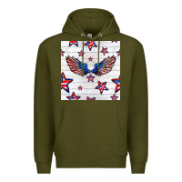 Army Green patriotic eagle wing Premium Hoodie - BundleAndBundleShop