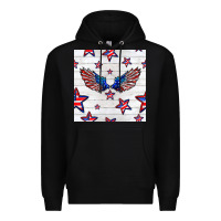Black patriotic eagle wing Premium Hoodie - BundleAndBundleShop