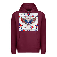 Burgundy patriotic eagle wing Premium Hoodie - BundleAndBundleShop