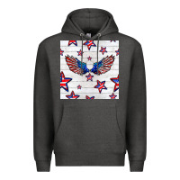 Charcoal Heather patriotic eagle wing Premium Hoodie - BundleAndBundleShop