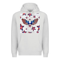Dove Grey patriotic eagle wing Premium Hoodie - BundleAndBundleShop