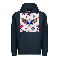 Navy patriotic eagle wing Premium Hoodie - BundleAndBundleShop