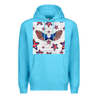 Ocean Blue patriotic eagle wing Premium Hoodie - BundleAndBundleShop
