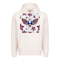 Pale Pink patriotic eagle wing Premium Hoodie - BundleAndBundleShop