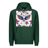 Sports Green patriotic eagle wing Premium Hoodie - BundleAndBundleShop