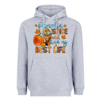Heather Grey pumpkin spice and livin  my best life Heavyweight Hoodie - Zillion Design Studio