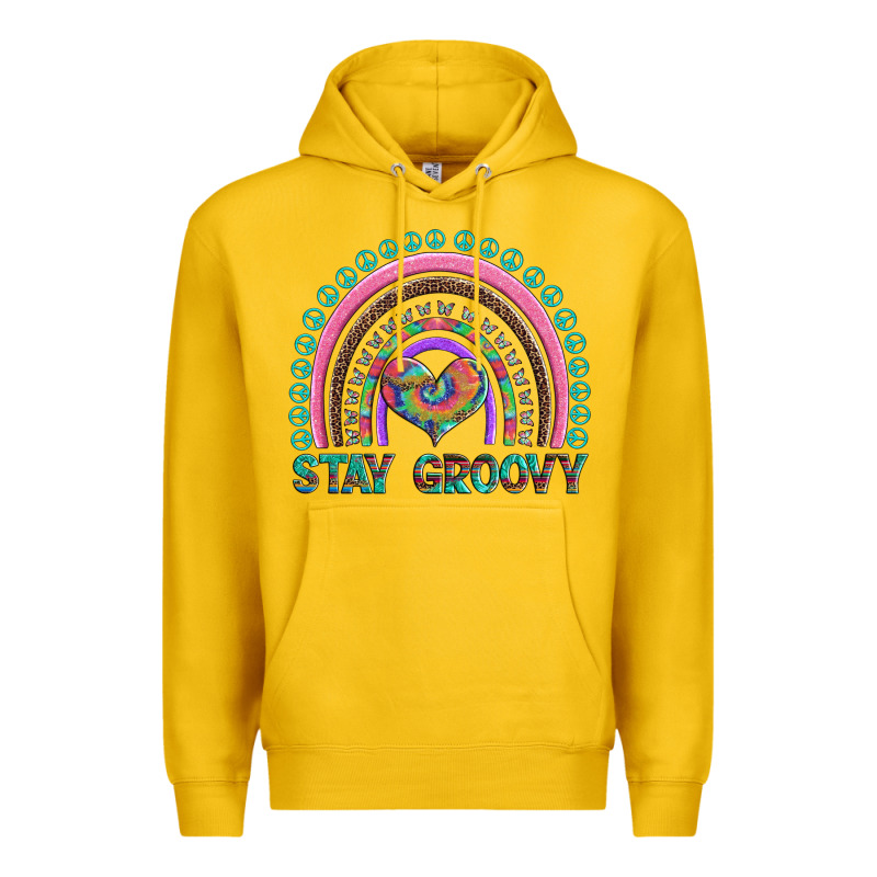 Stay Groovy With Rainbow And Heart Premium Hoodie by Artiststas | Teevron