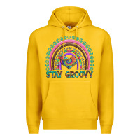 Lemon stay groovy with rainbow and heart Premium Hoodie - Artiststas