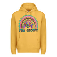 Mustard stay groovy with rainbow and heart Premium Hoodie - Artiststas