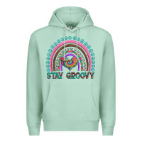 Seafoam stay groovy with rainbow and heart Premium Hoodie - Artiststas