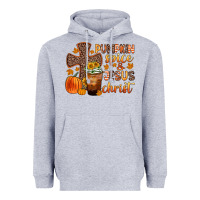 Heather Grey pumpkin spice and jesus christ Heavyweight Hoodie - Zillion Design Studio