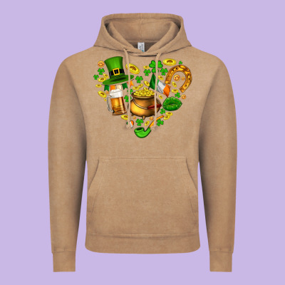 St Patricks Heart Vintage Hoodie Designed By Adodesignshop