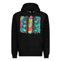 Black hippie peace sign butterfly leopard and tie dye brushstroke Premium Hoodie - Artiststas