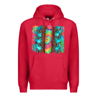 Cardinal hippie peace sign butterfly leopard and tie dye brushstroke Premium Hoodie - Artiststas