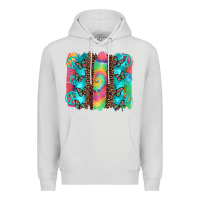 Dove Grey hippie peace sign butterfly leopard and tie dye brushstroke Premium Hoodie - Artiststas