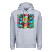 Heather Grey hippie peace sign butterfly leopard and tie dye brushstroke Premium Hoodie - Artiststas