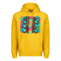 Lemon hippie peace sign butterfly leopard and tie dye brushstroke Premium Hoodie - Artiststas