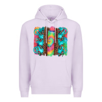 Lilac hippie peace sign butterfly leopard and tie dye brushstroke Premium Hoodie - Artiststas