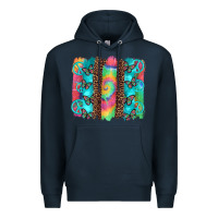 Navy hippie peace sign butterfly leopard and tie dye brushstroke Premium Hoodie - Artiststas