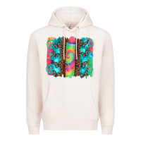 Pale Pink hippie peace sign butterfly leopard and tie dye brushstroke Premium Hoodie - Artiststas