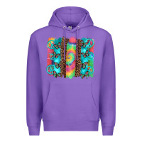 Purple hippie peace sign butterfly leopard and tie dye brushstroke Premium Hoodie - Artiststas