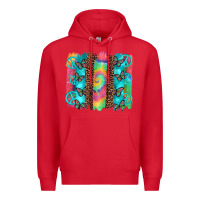 Red hippie peace sign butterfly leopard and tie dye brushstroke Premium Hoodie - Artiststas