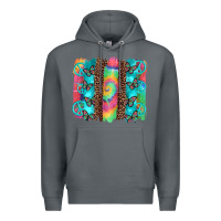 Rock hippie peace sign butterfly leopard and tie dye brushstroke Premium Hoodie - Artiststas
