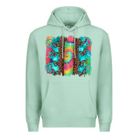 Seafoam hippie peace sign butterfly leopard and tie dye brushstroke Premium Hoodie - Artiststas