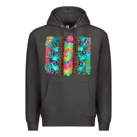 Smoke hippie peace sign butterfly leopard and tie dye brushstroke Premium Hoodie - Artiststas