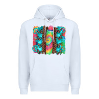 White hippie peace sign butterfly leopard and tie dye brushstroke Premium Hoodie - Artiststas