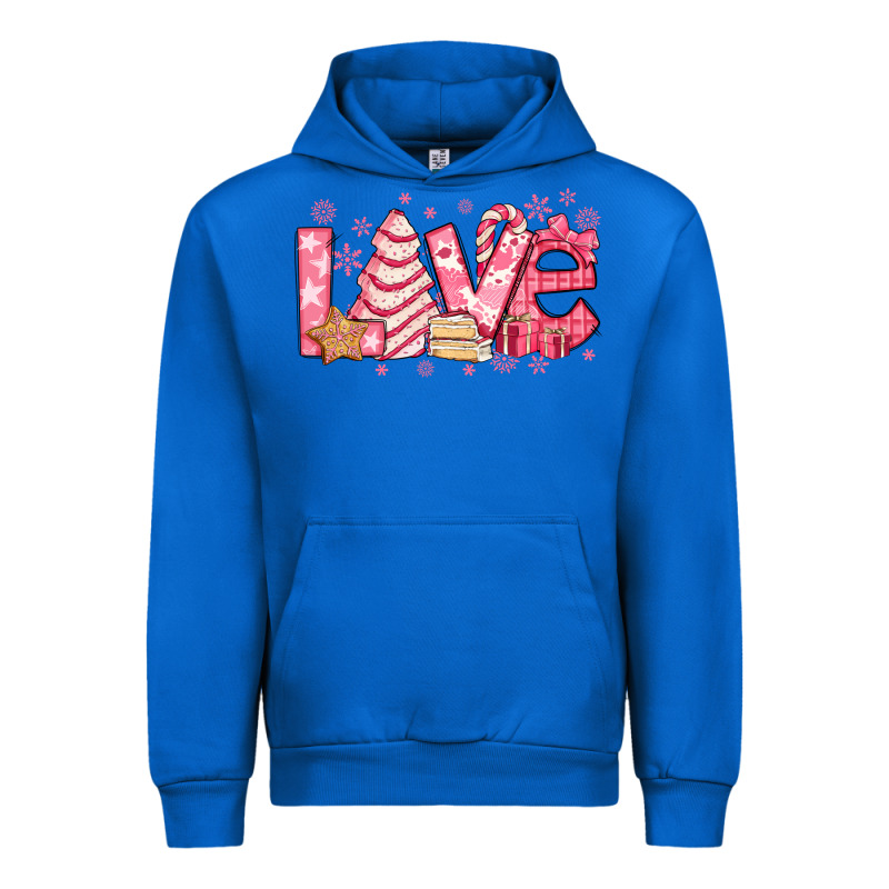 Love Pink Christmas Tree Cake Urban Hoodie by Jasminsmagicworld | Teevron