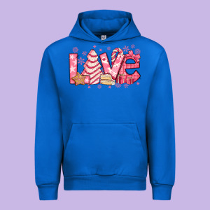 Love Pink Christmas Tree Cake Urban Hoodie Designed By Jasminsmagicworld
