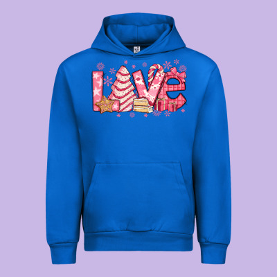 Love Pink Christmas Tree Cake Urban Hoodie Designed By Jasminsmagicworld