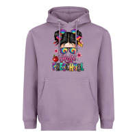 Lavender hello preschool kid Heavyweight Hoodie - texasbilliewilder