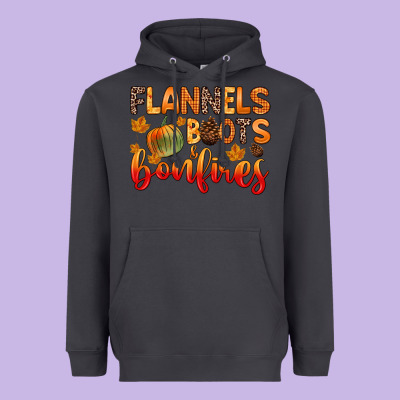 Flannels Boots And Bonfires Heavyweight Hoodie Designed By Zillion Design Studio